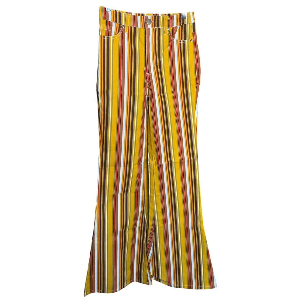 Unique Vintage 1960’s Retro Stripe Wide Leg Pants XS NWOT